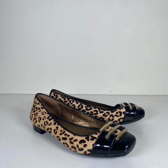 2000s Leather Ceetah Print Flats - Picture 1 of 5